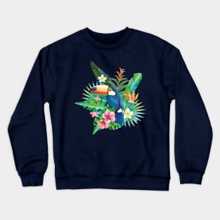 Tropical Toucan Paradise: Vibrant Feathers Crewneck Sweatshirt